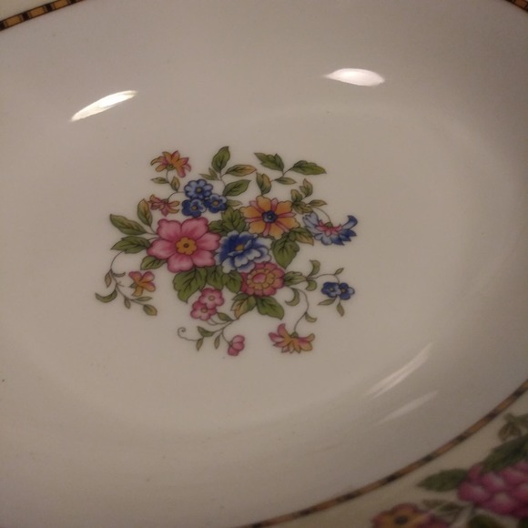 2 Vintage Noritake Oval n Round Serving Bowls in Elysian 10in Gold Trim - Picture 2 of 13